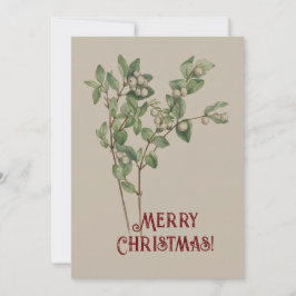 Vintage Watercolor Snowberry God jul Julkort