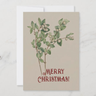 Vintage Watercolor Snowberry God jul Julkort