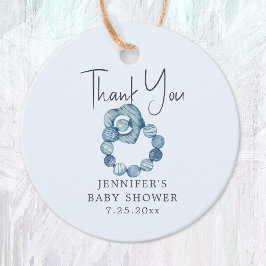 Vintage Watercolor Teething Ring Boy Shower Gåvor Etiketter