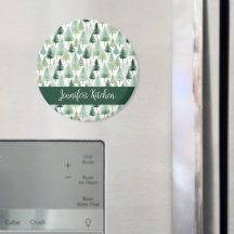 Vintage Watercolor Winter Forest Personlig