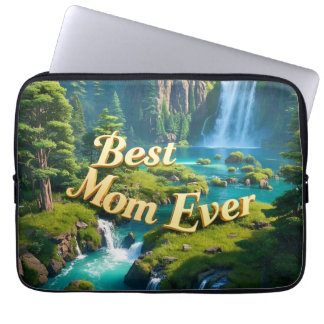 Vintage Waterfall Bästa Mamma någonsin Laptop Fodral