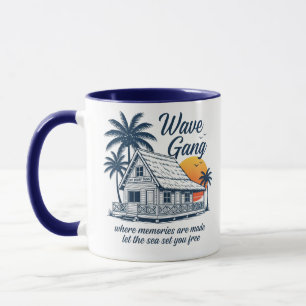 Vintage Wave Gang Cabin Beach Tee Minnen Är M Mugg