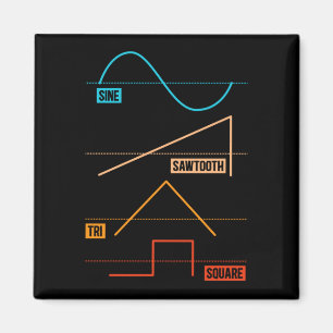 Vintage Waveform Analog Musician Magnet