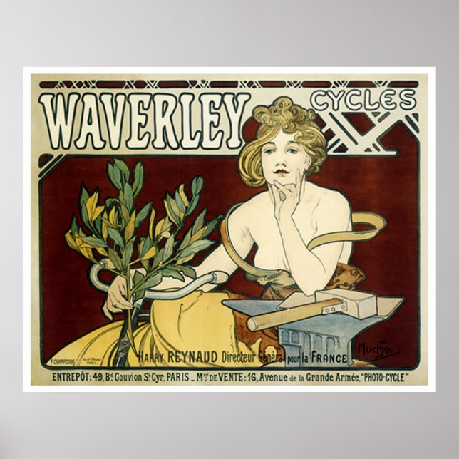 Vintage Waverley Cycles Poster (Framsidan)