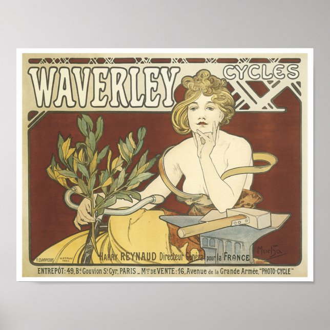 Vintage Waverly Cycles Poster (Framsidan)