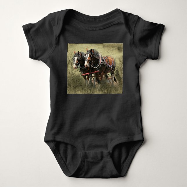 Vintage Weasted Clydesdale Postcard T Shirt (Framsida)