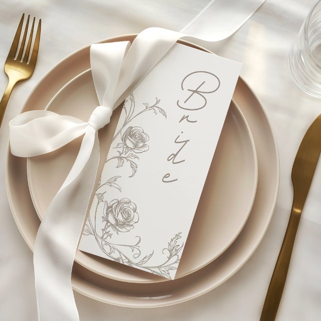 Vintage Wedding Bride Reserved Seating Card Meny (Skapare uppladdad)