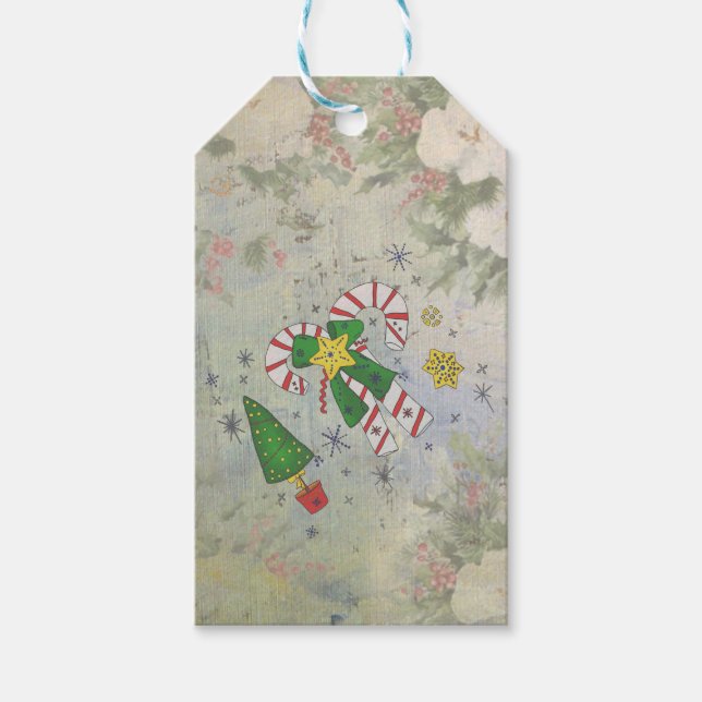 Vintage Weihnachten Presentetikett (Framsidan)