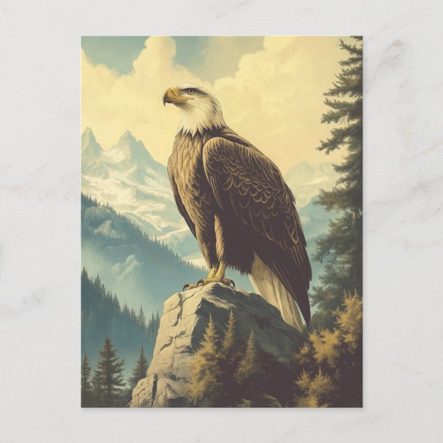 Vintage Weisskopfseeadler Alaska Postkarte Vykort (Framsida)