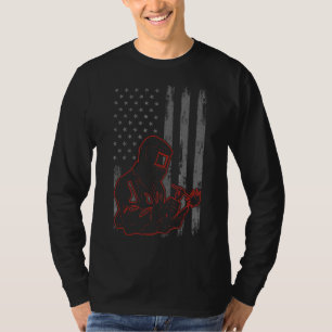 Vintage Welding American Flagga 4:e juli Welding T Shirt