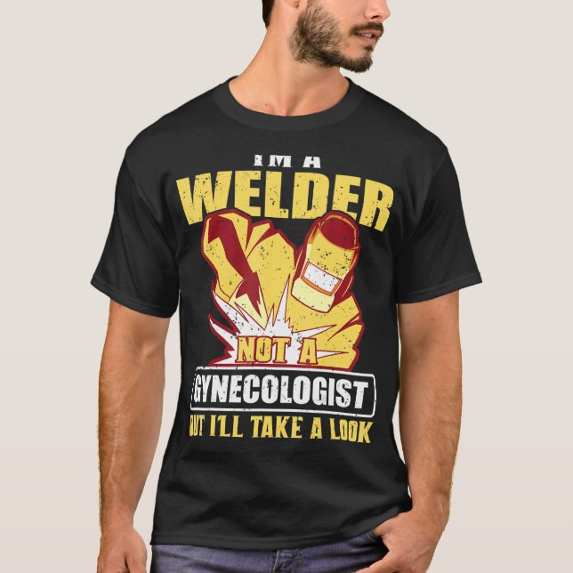 Vintage Welding Metall Worker T Shirt (Framsida)