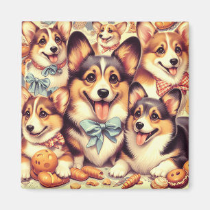 Vintage Welsh Corgi Cardigan Seamless Magnet