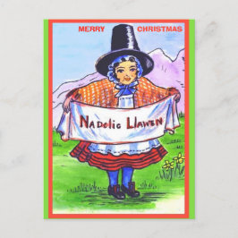 Vintage Welsh jul Nadolig Llawen Postcard Vykort