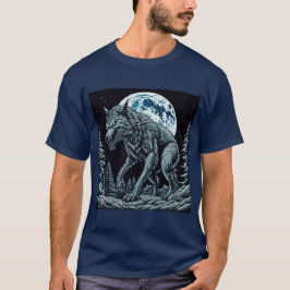 Vintage Werevarg Growling på en fullmånnatt T Shirt