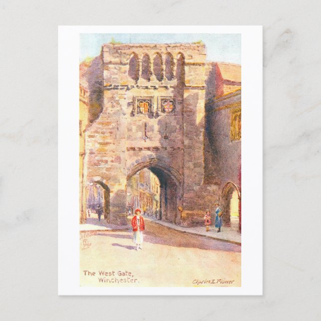 Vintage West Gate, Winchester Vykort (Framsida)