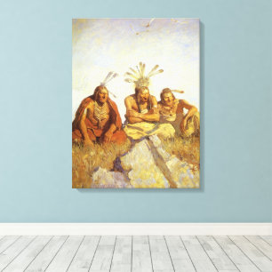 Vintage West, Guardians War or Peace av NC Wyeth Canvastryck