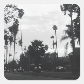 Vintage West Hollywood, Los Angeles, California Fyrkantigt Klistermärke