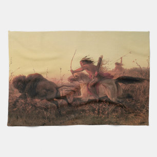 Vintage West, Indianbuffeljakt av Charles Wimar Kökshandduk