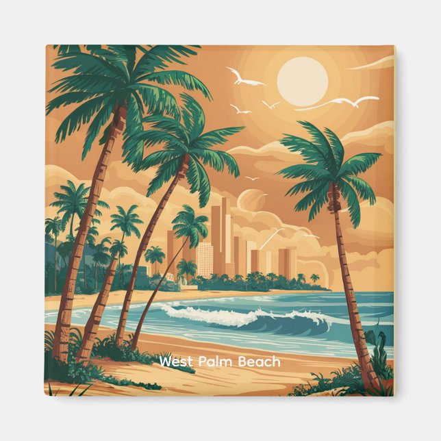 Vintage West Palm Beach, Florida Magnet (Framsidan)