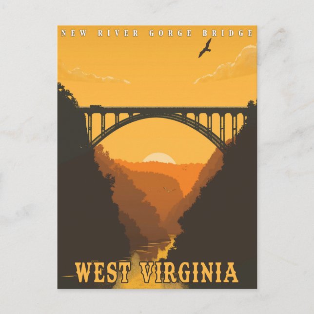 Vintage West Virginia Vykort (Framsida)
