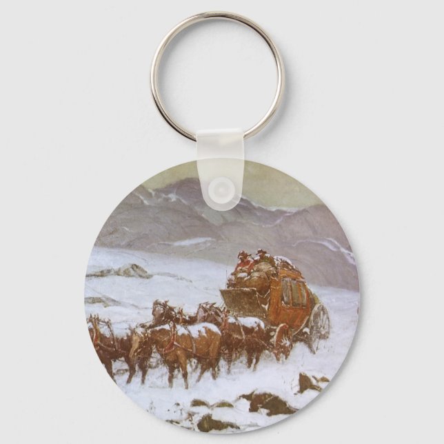 Vintage West, Why the Mail Was Late av Berninghaus Nyckelring (Framsida)