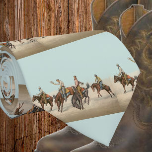 Vintage Western 4 Cowboys på Bucking Horses Slips