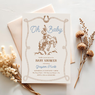 Vintage Western babystövel för cowboybarn Inbjudningar