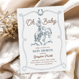 Vintage Western babystövel för cowboybarn Inbjudningar