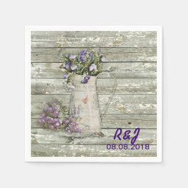 vintage western blommigt, ladugårdslax bröllop pappersservett