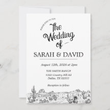 Vintage Western bröllopsinbjudan