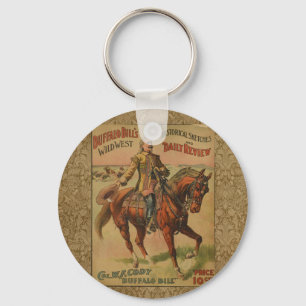 Vintage Western Buffalo Bill Vilda western Show Po Nyckelring
