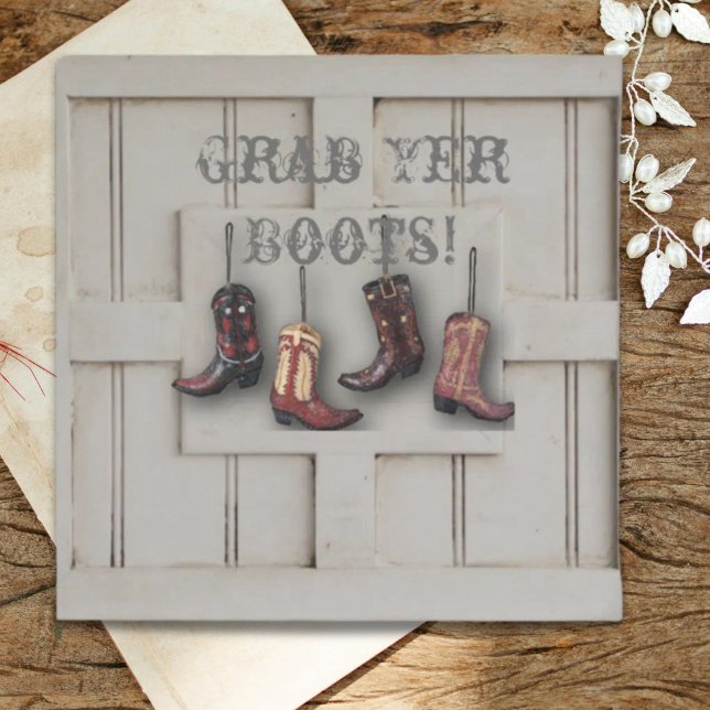 vintage western country cowboy bröllop inbjudningar (vintage western country cowboy wedding invitation)