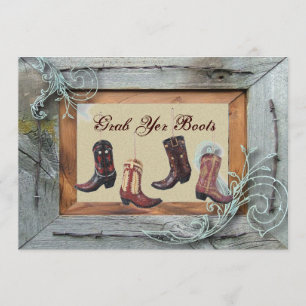 vintage western country cowboy bröllop meddelande