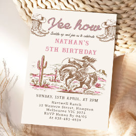 Vintage Western Cowboy Birthday Invitation  Inbjudningar