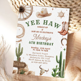 Vintage Western Cowboy Birthday Invitation  Inbjudningar