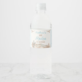 Vintage Western Cowboy First Rodeo 1:a födelsedage Vattenflaskor Etikett