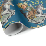Vintage Western Cowboy Kid Horse Rope Birthday Presentpapper<br><div class="desc">Vintage Western Cowboy Kid Horse Rope Birthday Se detta och liknande design för helgdagar,  födelsedagar och presentartiklar.</div>