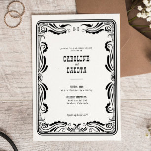 Vintage Western Cowboy Land Rehearsal Dinner Inbjudningar
