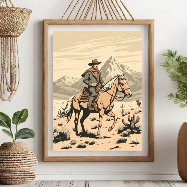 Vintage Western Cowboy Poster (Skapare uppladdad)