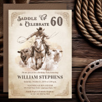 Vintage Western Cowboy Vuxen 60-års Födelsedagsfes