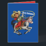 Vintage Western CowboyKid Horse och Rope Christma Kort<br><div class="desc">Vintage Western Cowboy Kid Rope God jul Se den här designen som liknar den på en rad artiklar för helgdagar och födelsedagar. Texten i kortet kan ändras om du föredrar något annat. Använda anpassningsknappen och redigera.</div>