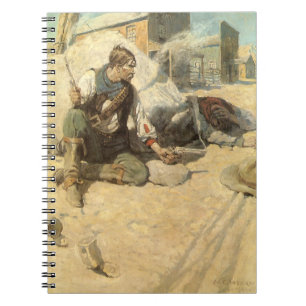 Vintage Western Cowboys, Hopalong av NC Wyeth Anteckningsbok Med Spiral