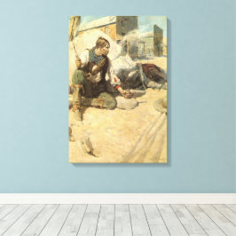 Vintage Western Cowboys, Hopalong av NC Wyeth Canvastryck