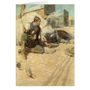 Vintage Western Cowboys, Hopalong av NC Wyeth Hälsningskort