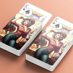 Vintage Western Cowgirl Casinokort