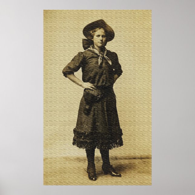 Vintage Western Cowgirl-foto Poster (Framsidan)
