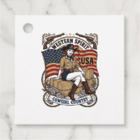 Vintage Western Cowgirl Patriotisk Shirt Design_1