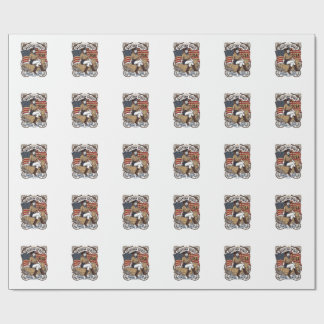 Vintage Western Cowgirl Patriotisk Shirt Design_1 Presentpapper