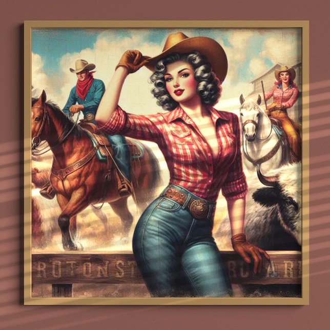 Vintage Western Cowgirl Poster (Skapare uppladdad)
