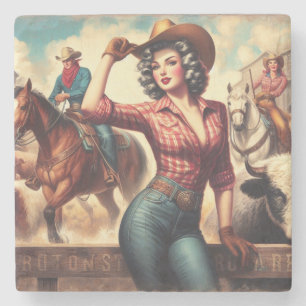 Vintage Western Cowgirl Stenunderlägg